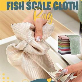 img 4 attached to 🧽 Tenacitee Microfiber Polishing Cleaning Cloth Set - Includes Fish Scale, Glass Scrubbing, Polishing, and Nanoscale Cleaning Cloths (30CMx40CM, 10PCS)