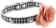 🐾 stylish rhinestone dog collar with crystal jewelry and rose flower charm - perfect for small dogs and cats логотип