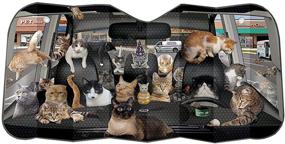 img 1 attached to Crazy Cat Lady Auto Sunshade: Car Full of Cats by Archie McPhee - Ширма для автомобиля "Сумасшедшая кошатница" от Archie McPhee: Автомобиль, полный котов.