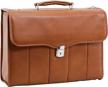 executive laptop briefcase leather brown logo