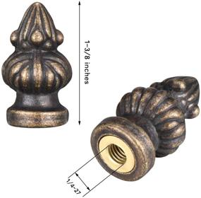 img 3 attached to Set of 2 Canomo Antique Brass Lamp finial Cap Knobs, 1-3/8 Inches Small Size for Lamp Shade Decoration
