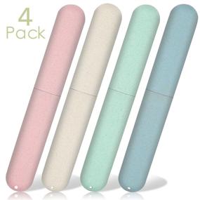 img 3 attached to 🧳 Compact and Breathable: NEXCURIO 4 Pack Travel Toothbrush Case, Portable Holder for Travel/Camping/School/Home