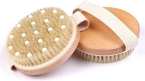 img 4 attached to 🌸 Lotus 2 Pack Organic Body Scrubber Brushes: Stiff & Soft for Wet or Dry Brushing. Enhance Skin, Reduce Cellulite. Boost Circulation & Lymphatic Drainage.