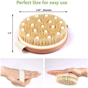 img 3 attached to 🌸 Lotus 2 Pack Organic Body Scrubber Brushes: Stiff & Soft for Wet or Dry Brushing. Enhance Skin, Reduce Cellulite. Boost Circulation & Lymphatic Drainage.