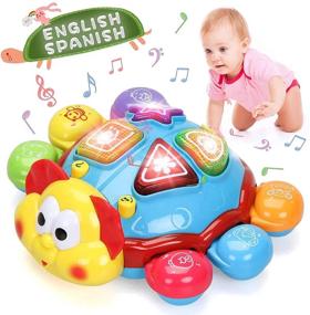 img 4 attached to HISTOYE Spanish English Baby Toys: Bilingual Crawling Toy with Music & Light for 6-12 Months | Early Education Developmental Gift for 1-3 Year Old Boy/Girl