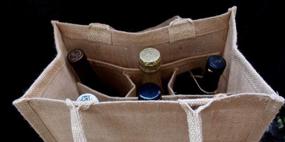 img 1 attached to 🍷 Wine Bag Store: SHOPINUSA Jute Burlap Six Bottle Wine Gift Tote Bags - Size 8" x 12" x 14