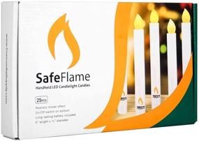 img 2 attached to 🕯️ SafeFlame Flameless Hand Held LED Flickering Amber Battery Candles - Ideal for Church Services, Candlelight Vigils - Pack of 25, AAA Batteries Included