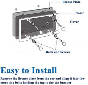 img 1 attached to YIDEXIN 2Pcs рамки номерных знаков для BMW: премиальная черная сталь с углеродным волокном, держатель номерного знака с логотипом BMW, совместимость со всеми автомобилями, включенные аксессуары, набор из 2 штук