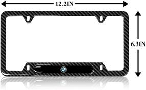 img 2 attached to YIDEXIN 2Pcs рамки номерных знаков для BMW: премиальная черная сталь с углеродным волокном, держатель номерного знака с логотипом BMW, совместимость со всеми автомобилями, включенные аксессуары, набор из 2 штук