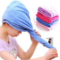 quick-dry microfiber hair towels, hair cap for fast drying, long hair wrap, super absorbent twist turban, 4 pack logo