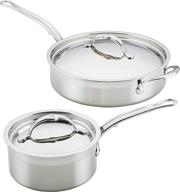 🍳 hestan probond collection: premium stainless steel starter cookware set - professional clad - 4-piece bundle logo
