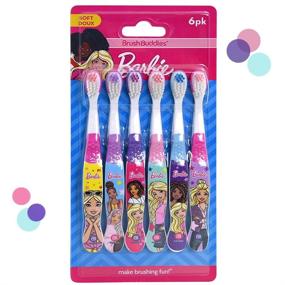 img 1 attached to 🎀 Convenient Bundle: Barbie Soft Toothbrush 6-Pack for Gentle Oral Care