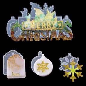 img 4 attached to 🎄 Christmas Resin Molds: 4Pcs Snowflake Silicone Mold for DIY Crafts - Perfect for Jewelry Making, Keychains, Bag Tags, and Xmas Tree Decorations