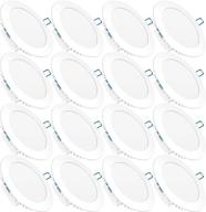 🔆 sunco lighting 16 pack 6 inch led recessed lighting slim ceiling lights: efficient 6000k daylight deluxe, dimmable, ic rated and etl listed логотип