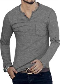 img 1 attached to NITAGUT Casual Sleeve Pocket T Shirts Men's Clothing for Shirts