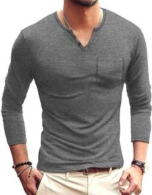 img 3 attached to NITAGUT Casual Sleeve Pocket T Shirts Men's Clothing for Shirts