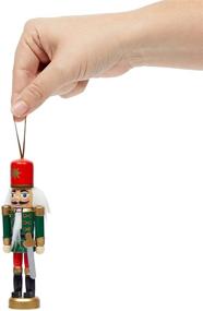 img 2 attached to 🎄 Set of 6 Wood Nutcracker Statues, Christmas Tree Ornaments, Assorted Designs, 1.1 x 5 Inches - Enhance Your SEO!