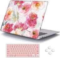 dqqh macbook pro 13 inch case 2020: rubberized hard shell cover with keyboard cover - watercolor flowers design logo