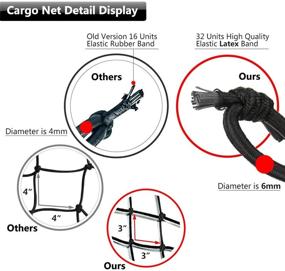 img 2 attached to Сети для грузов EZYKOO: премиум сетка из бунги размером 47x36 дюймов с 14 крючками - надежная привязь крыши автомобиля