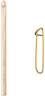 🧶 chiaogoo knitting needles crochet hook wooden us size t (22mm) bundle with artsiga crafts stitch holder 1022-t logo