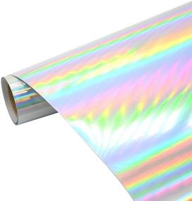 img 3 attached to 🌈 Holographic Heat Transfer Vinyl Bundle HTV - Spectrum Silver Rainbow Color - 11.6 Inches by 20 Inches - 2 Sheets/Bundle - Perfect for DIY T-Shirt, Garment, and Fabric - Colorful Laser Vinyl - Size: 29.5x50cm