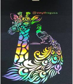 img 1 attached to 🌈 Holographic Heat Transfer Vinyl Bundle HTV - Spectrum Silver Rainbow Color - 11.6 Inches by 20 Inches - 2 Sheets/Bundle - Perfect for DIY T-Shirt, Garment, and Fabric - Colorful Laser Vinyl - Size: 29.5x50cm