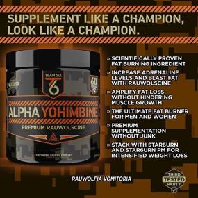 img 2 attached to Alpha Yohimbine by Team Six Supplements – Effective Yohimbe Bark Fat Burner, Rapid Weight Loss Pills - 3rd Party Tested for Quality and Strength, 60 Vegetarian Capsules