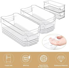 img 2 attached to SINYWAY 10-Piece Clear Plastic Refrigerator Organizer Bins Set - Stackable Storage for Kitchen, Pantry, Cabinets, Drawers, and Freezers - Includes 4 Large & 4 Medium Organizers + 2 Small Drawers