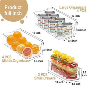 img 1 attached to SINYWAY 10-Piece Clear Plastic Refrigerator Organizer Bins Set - Stackable Storage for Kitchen, Pantry, Cabinets, Drawers, and Freezers - Includes 4 Large & 4 Medium Organizers + 2 Small Drawers