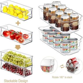 img 3 attached to SINYWAY 10-Piece Clear Plastic Refrigerator Organizer Bins Set - Stackable Storage for Kitchen, Pantry, Cabinets, Drawers, and Freezers - Includes 4 Large & 4 Medium Organizers + 2 Small Drawers