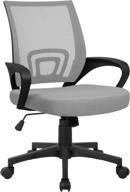 🪑 gray mesh back swivel office chair with ergonomic waist support - pawnova task seat logo