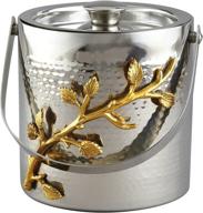 🍾 elegance golden vine ice bucket: 6.25" silver/gold - stylish and functional chiller for drinks логотип