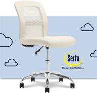 🪑 serta essential cream faux leather mesh low-back computer desk task chair – no arms, ideal for home office or conference room logo