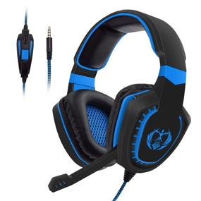 img 1 attached to 🎧 Wired Stereo Gaming Headset with Mic for PS4, PC, Xbox One, Laptop, Smartphone, Tablet - Ideal Gaming Headphone for Computers and Playstation 4