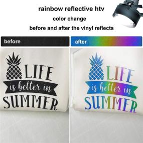 img 1 attached to 🌈 Vibrant Rainbow Pack of Heat Transfer Vinyl (HTV) 12"x10" for Fabrics - Compatible with All Cutting Machines