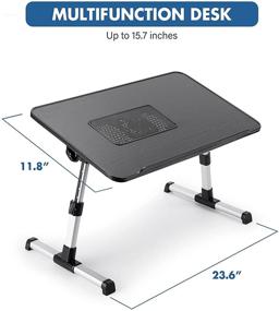 img 3 attached to 🔌 TYC Laptop Desk - Portable Bed Laptop Stand with USB Charging Radiator, Adjustable Height, Non-Slip Design - Ideal for Writing, Office Work, Eating - 26-inch Foldable Bed Tray (Black)