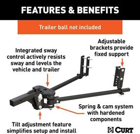 img 2 attached to Curt 17499 TruTrack: Light-Duty Weight Distribution Hitch with Sway Control, Up to 8K, 2-Inch Shank - Enhanced Towing Stability