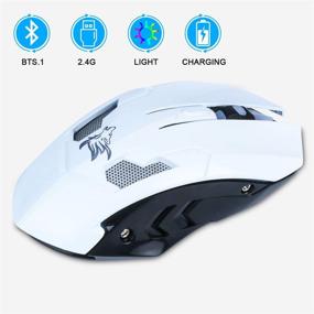 img 3 attached to 🖱️ Bluetooth Mouse - Rechargeable, Dual Mode (2.4G & Bluetooth), Ergonomic Cordless Mouse with USB-A & Type C - Portable Mice for PC/Laptop with Windows System