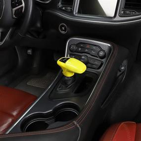 img 2 attached to Voodonala Yellow ABS Gear Shift Trim Knob for 2015-2020 Dodge Challenger Charger - 3pcs