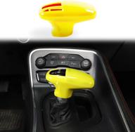 voodonala yellow abs gear shift trim knob for 2015-2020 dodge challenger charger - 3pcs logo