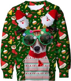 img 4 attached to Ugly Christmas Sweatshirts for Boys and Girls | Funny Print Graphic Pullover Sweater 4-16 Years Old