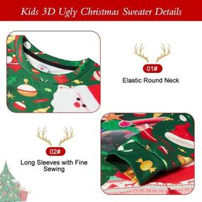 img 2 attached to Ugly Christmas Sweatshirts for Boys and Girls | Funny Print Graphic Pullover Sweater 4-16 Years Old