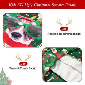 img 1 attached to Ugly Christmas Sweatshirts for Boys and Girls | Funny Print Graphic Pullover Sweater 4-16 Years Old