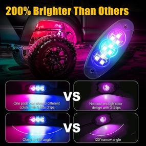 img 2 attached to 🚗 Всепогодные светящиеся камни Ultimate RGB LED: 8-Подсветка Multicolor Chasing Neon с водонепроницаемым дизайном, управление приложением и радиоуправление для Jeep, автомобиля, грузовика, ATV, RZR, UTV, SUV