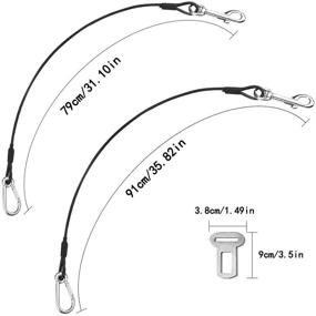 img 2 attached to 2-Pack YuCool Chew-Proof Steel Cable Dog Car Safety Seat Belt - Restraint Vehicle Belt, Ideal for Large and X-Large Dogs