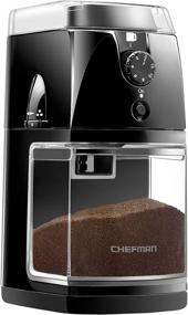 img 4 attached to Chefman Electric Burr Mill Coffee Grinder - Grinds up to 2.8oz of Fresh Beans, 17 Grinding Options for 2-12 Cups, Large Hopper, Easy One Touch Operation, Includes Cleaning Brush, Black