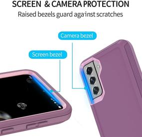 img 1 attached to Szfirstey Case With Belt-Clip Holster For Galaxy S21 Drop Full Body Rugged Shock Dust Proof Military Protective Tough Durable Phone Cover Heavy Duty (Purple Red/Light Pink)