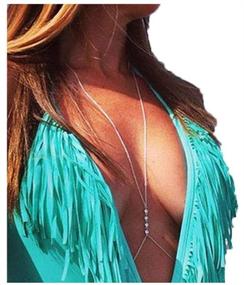 img 4 attached to Fstrend Boho Body Chain Necklace: Stylish Rhinestone Bikini Beach Accessory for Women and Girls