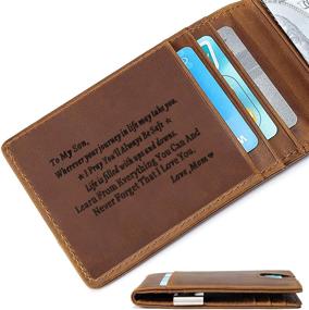 img 4 attached to 🧔 Men's Minimalist Leather Pocket Bifold Wallet - Optimize Your Accessories