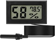 🌡️ digital lcd display mini probe hygrometer thermometer for fahrenheit reptile aquarium, indoor outdoor humidity meter gauge ideal for tank humidifiers dehumidifiers, greenhouse or basement - 1-pack логотип